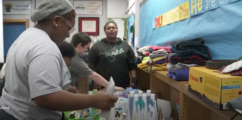 Iroquois High School students helping the homeless